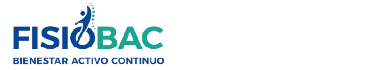 Logo de Fisiobac con el mensaje "Bienestar Activo Continuo", ofreciendo beneficios exclusivos para socios de Coopac San Miguel en servicios de fisioterapia.